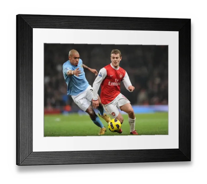 Framed Print : Wilshere vs. De Jong: A Battle of Midfield Titans at Emirates Stadium (Arsenal 0:0 Manchester City, Barclays Premier League, 2011)