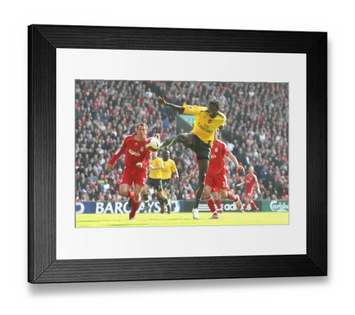 Framed Print : Clash of Rivals: Adebayor vs. Carragher & Arbeloa in Liverpool's 4:1 Victory over Arsenal, 2007 Framed Print : Clash of Rivals: Adebayor vs. Carragher & Arbeloa in Liverpool's 4:1 Victory over Arsenal, 2007