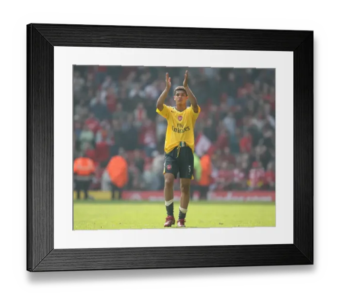 Framed Print : Denilson waves to the Arsenal fans after the match Framed Print : Denilson waves to the Arsenal fans after the match