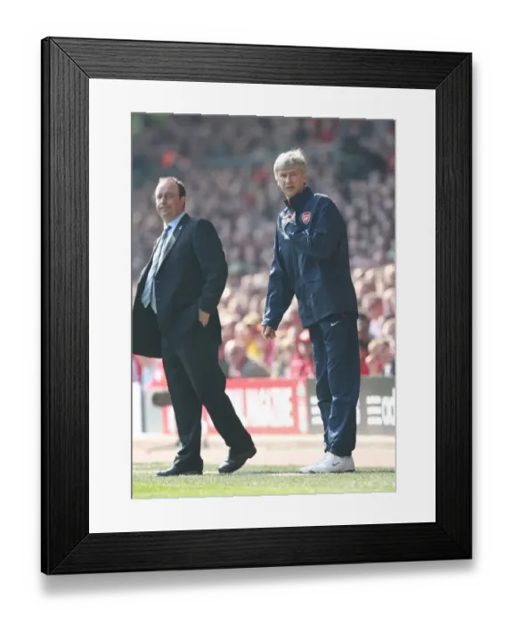 Framed Print : Arsene Wenger (Arsenal manager) Rafa Benitez (Liverpool manager)