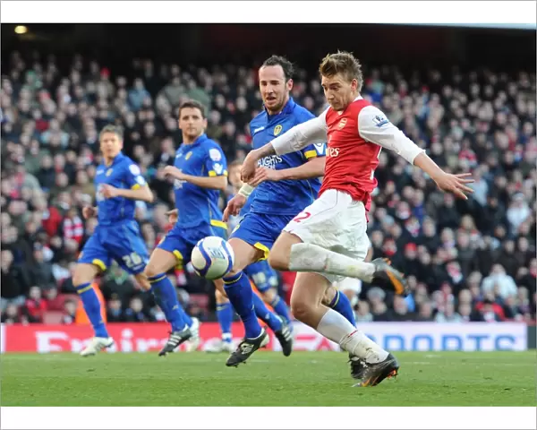 Nicklas Bendtner (Arsenal) Andy O Brien (Leeds). Arsenal 1: 1 Leeds United