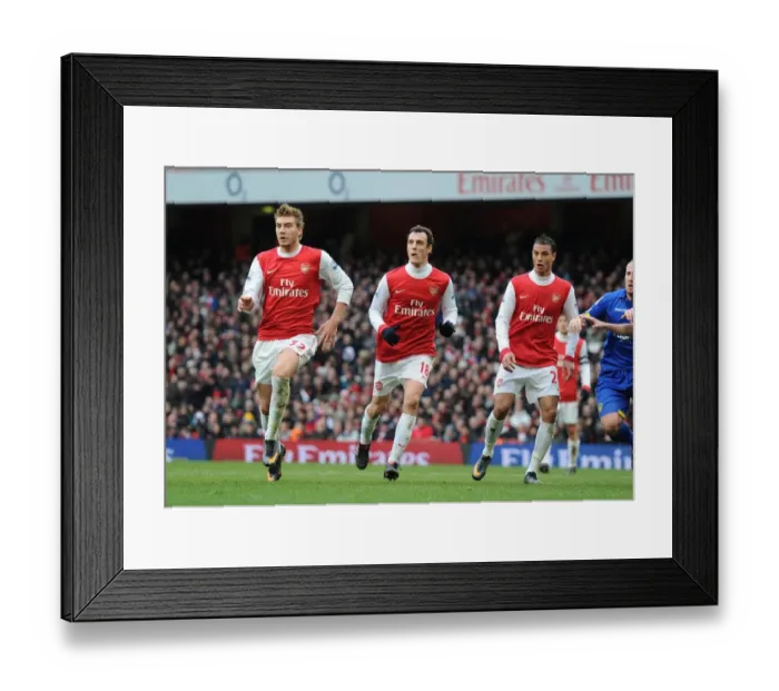 Framed Print : Nicklas Bendtner, Sebastien Squillaci and Marouane CHamakh (Arsenal). Arsenal 1 Framed Print : Nicklas Bendtner, Sebastien Squillaci and Marouane CHamakh (Arsenal). Arsenal 1