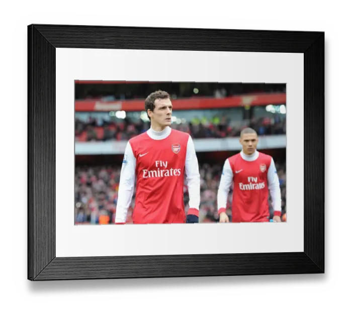 Framed Print : Arsenal's Sebastien Squillaci in FA Cup Clash Against Leeds United at Emirates Stadium