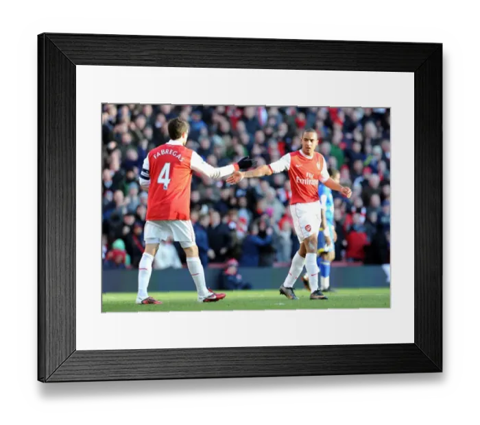 Framed Print : Theo Walcott and Cesc Fabregas (Arsenal). Arsenal 1: 1 Leeds United, FA Cup 3rd Round