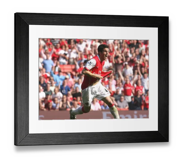 Framed Print : Cesc Fabregas's Thrilling Goal: Arsenal Takes the Lead 2-1 over Bolton Wanderers