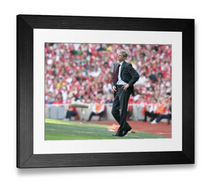 Framed Print : Arsenal manager Arsene Wenger during the match
