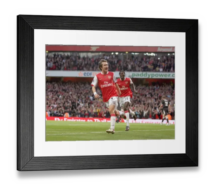 Framed Print : Thrilling Rosicky Goal: Arsenal Takes the Lead 3-1 vs Manchester City