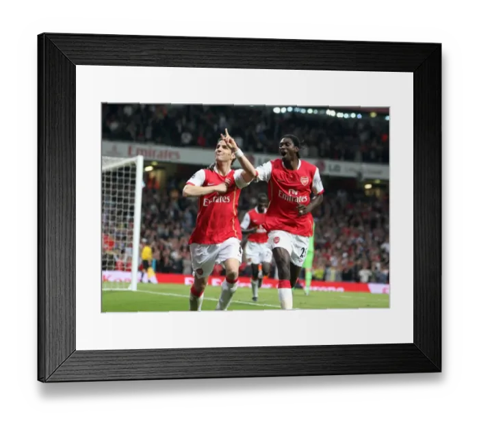 Framed Print : Unstoppable Duo: Fabregas and Adebayor's Double Strike against Manchester City - Arsenal's Glory Moment