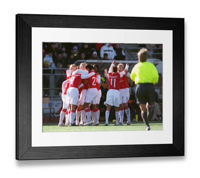 Framed Print : Arsenal ladies celebrate their goal scored by Alex Scott Framed Print : Arsenal ladies celebrate their goal scored by Alex Scott