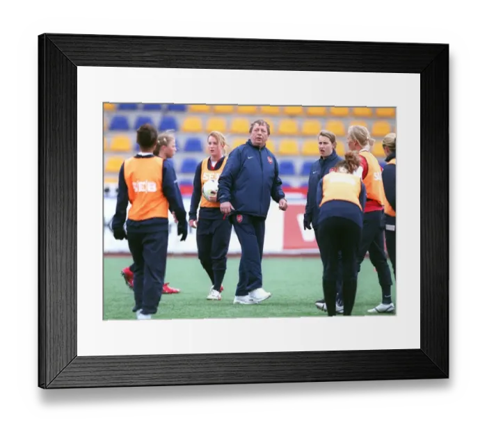 Framed Print : Arsenal Ladies Manager Vic Akers Leading Training Session during UEFA Cup at Gammlivallen, Umea (2007) Framed Print : Arsenal Ladies Manager Vic Akers Leading Training Session during UEFA Cup at Gammlivallen, Umea (2007)
