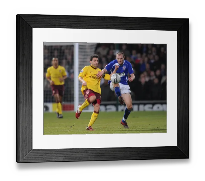 Framed Print : Cesc Fabregas (Arsenal) Colin Healy (Ipswich). Ipswich Town 1: 0 Arsenal