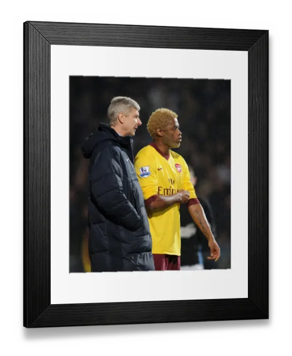 Framed Print : Arsene Wenger the Arsenal Manager with Alex Song. Ipswich Town 1: 0 Arsenal