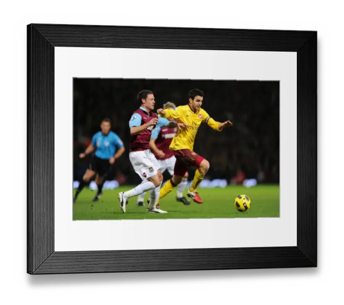 Framed Print : Cesc Fabregas (Arsenal) Wayne Bridge (West Ham). West Ham United 0: 3 Arsenal