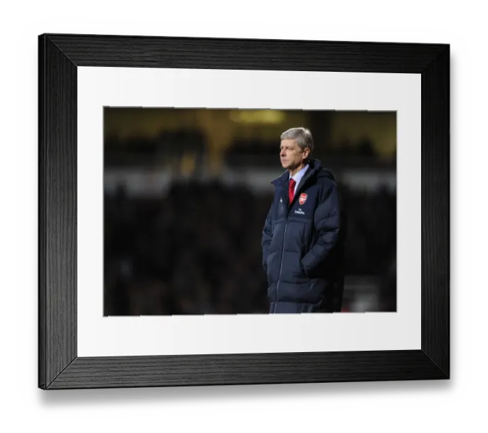 Framed Print : Arsene Wenger Leads Arsenal to 3-0 Victory over West Ham United in Premier League