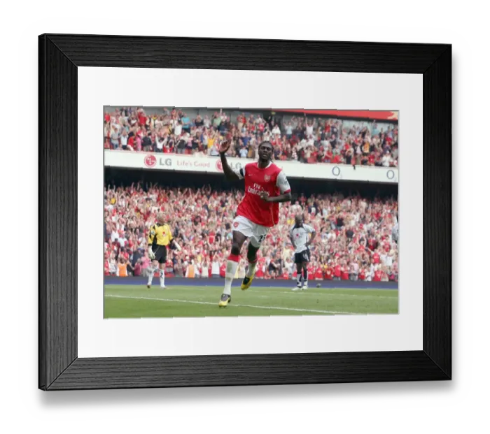 Framed Print : Emmauel Adebayor celebrates scoring Arsenals 2nd goal Framed Print : Emmauel Adebayor celebrates scoring Arsenals 2nd goal