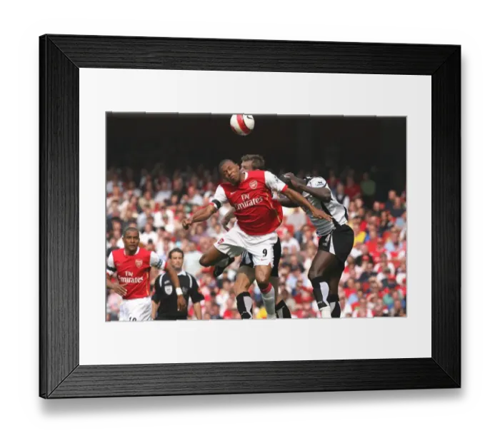 Framed Print : Julio Baptista (Arsenal) Papa Bouba Diop and Brian McBride (Fulham)