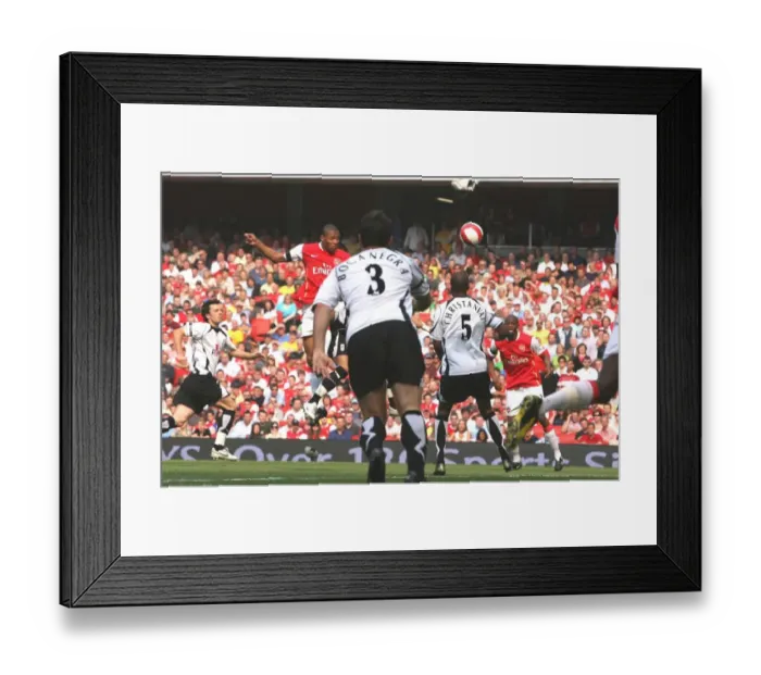 Framed Print : Julio Baptista heads over Philippe Christanval to score the 1st Arsenal goal Framed Print : Julio Baptista heads over Philippe Christanval to score the 1st Arsenal goal