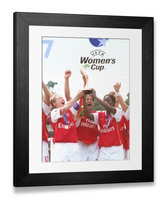 Framed Print : Arsenal's Jayne Ludlow and Anita Asante Celebrate UEFA Cup Victory