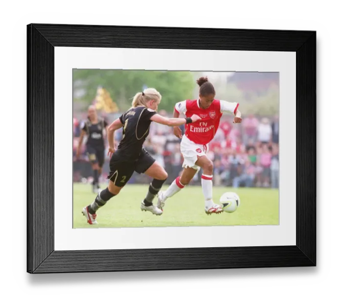 Framed Print : Arsenal's Rachel Yankey vs. Umea's Anna Paulson: UEFA Cup Final Showdown, Arsenal Ladies vs. Umea IK (2007) Framed Print : Arsenal's Rachel Yankey vs. Umea's Anna Paulson: UEFA Cup Final Showdown, Arsenal Ladies vs. Umea IK (2007)