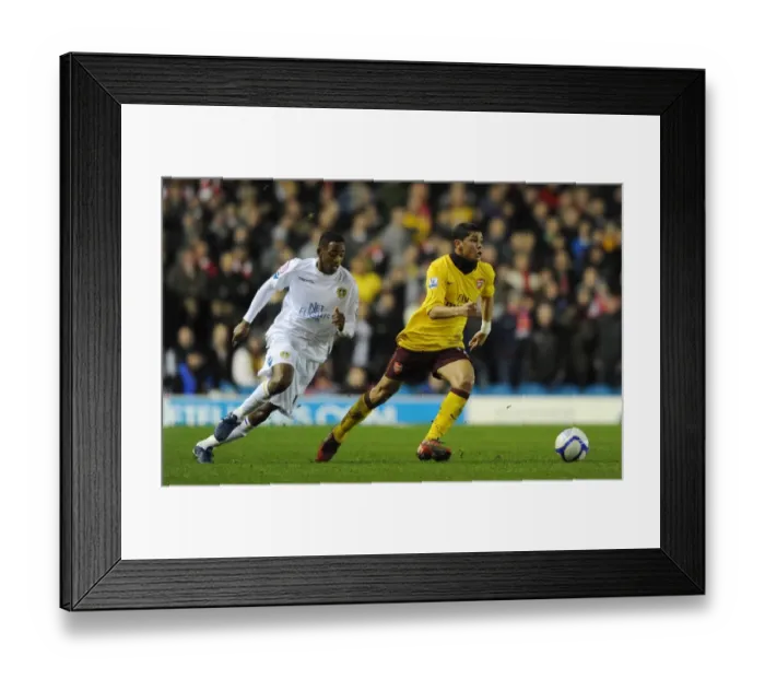 Framed Print : Denilson (Arsenal) Sanchez Watt (Leeds). Leeds United 1: 3 Arsenal, FA Cup 3rd Round Replay