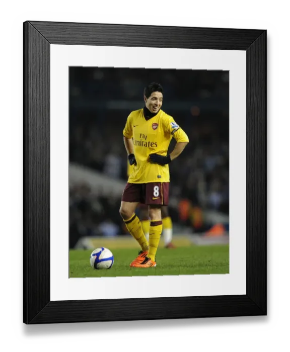 Framed Print : Samir Nasri (Arsenal). Leeds United 1: 3 Arsenal, FA Cup 3rd Round Replay