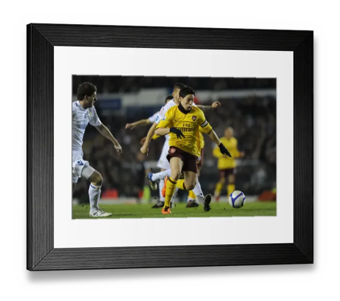 Framed Print : Samir Nasri Scores First Arsenal Goal Past Ben Parker in FA Cup Win Against Leeds United
