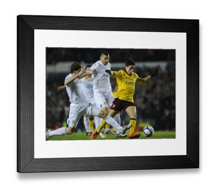 Framed Print : Samir Nasri breaks past Leeds defender Ben Parker to score the 1st Arsenal goal Framed Print : Samir Nasri breaks past Leeds defender Ben Parker to score the 1st Arsenal goal