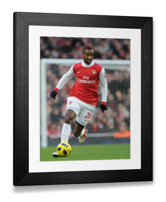Framed Print : Johan Djourou (Arsenal). Arsenal 3: 0 Wigan Athletic. Barclays Premier League