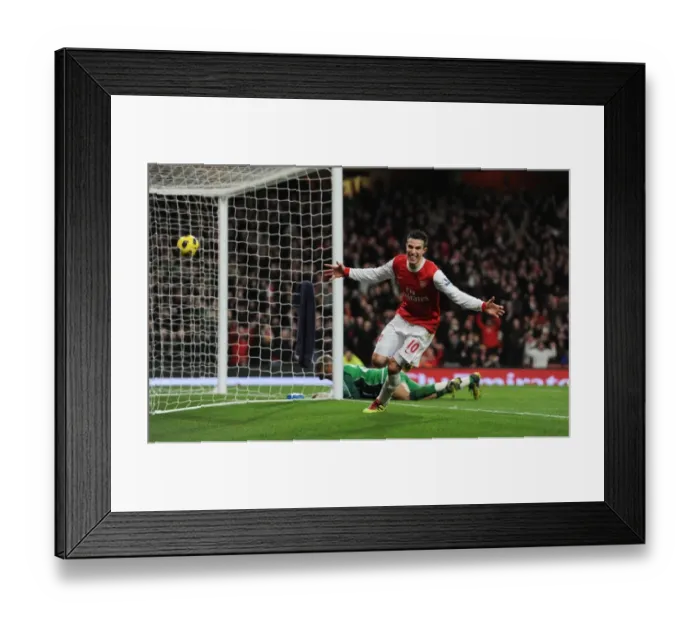 Framed Print : Robin van Persie's Triumph: Arsenal's 3rd Goal vs. Wigan Athletic in the Premier League Framed Print : Robin van Persie's Triumph: Arsenal's 3rd Goal vs. Wigan Athletic in the Premier League