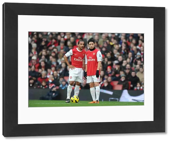 Theo Walcott and Samir Nasri (Arsenal). Arsenal 3: 0 Wigan Athletic. Barclays Premier League