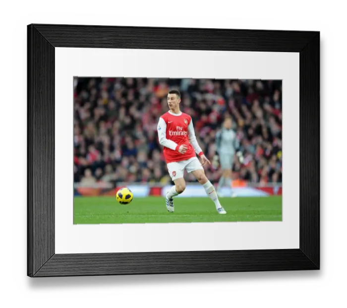 Framed Print : Arsenal's Laurent Koscielny Celebrates after 3-0 Win over Wigan Athletic in the Barclays Premier League Framed Print : Arsenal's Laurent Koscielny Celebrates after 3-0 Win over Wigan Athletic in the Barclays Premier League