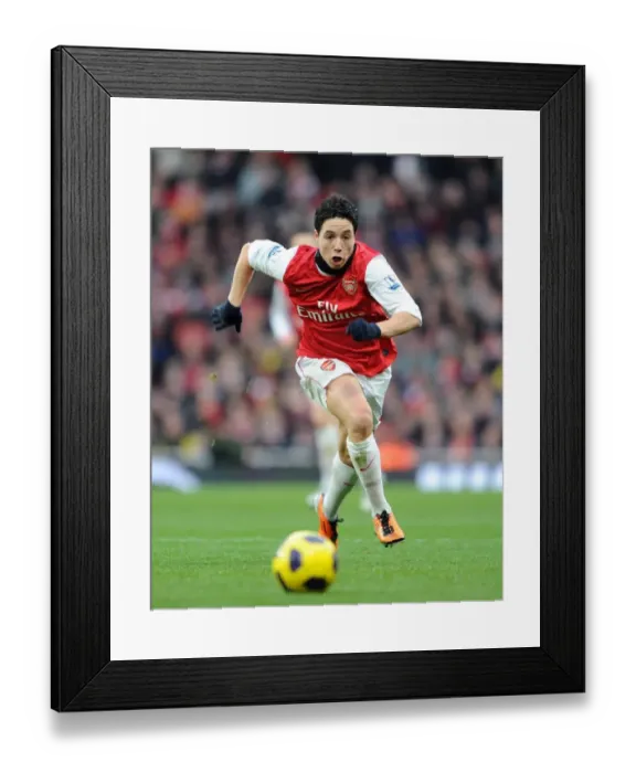 Framed Print : Samir Nasri (Arsenal). Arsenal 3: 0 Wigan Athletic. Barclays Premier League Framed Print : Samir Nasri (Arsenal). Arsenal 3: 0 Wigan Athletic. Barclays Premier League