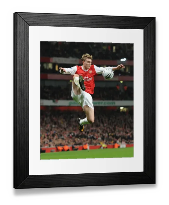 Framed Print : Arsenal's Nicklas Bendtner Scores in Carling Cup Semi-Final Victory over Ipswich Town (3:0 Agg)