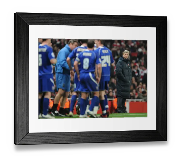 Framed Print : Arsenal manager Arsene Wenger. Arsenal 3: 0 Ipswich Town (3: 1 agg). Carling Cup Semi Final 2nd Leg Framed Print : Arsenal manager Arsene Wenger. Arsenal 3: 0 Ipswich Town (3: 1 agg). Carling Cup Semi Final 2nd Leg