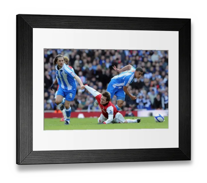 Framed Print : Tomas Rosicky (Arsenal) Joey Gudjonsson and Lee Peltier (Huddersfield)