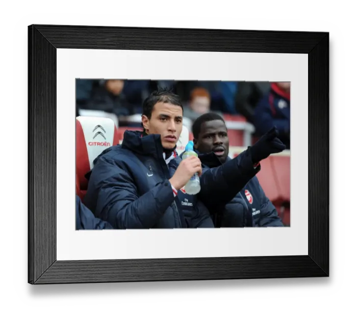 Framed Print : Marouane Chamakh and Emmanuel Eboue (Arsenal). Arsenal 3: 0 Wigan Athletic Framed Print : Marouane Chamakh and Emmanuel Eboue (Arsenal). Arsenal 3: 0 Wigan Athletic