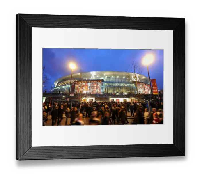 Framed Print : Emirates Stadium after the match. Arsenal 3: 0 Wigan Athletic. Barclays Premier League Framed Print : Emirates Stadium after the match. Arsenal 3: 0 Wigan Athletic. Barclays Premier League
