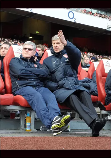 Arsenal manager Arsene Wenger with assistant manager Pat Rice. Arsenal 2