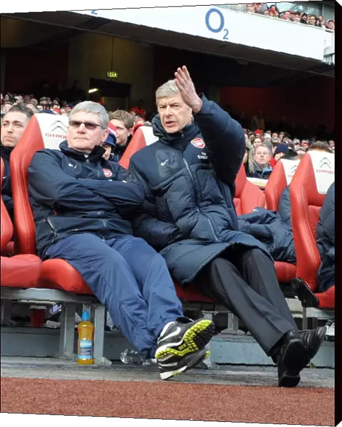 Arsenal manager Arsene Wenger with assistant manager Pat Rice. Arsenal 2