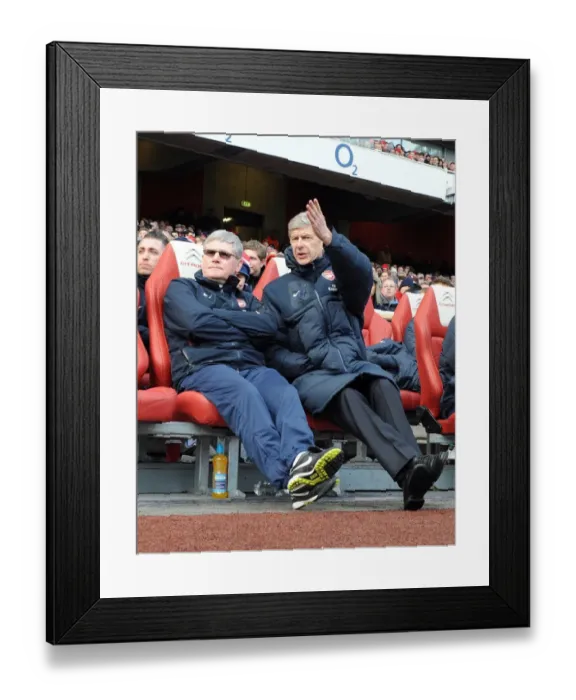 Framed Print : Arsenal manager Arsene Wenger with assistant manager Pat Rice. Arsenal 2 Framed Print : Arsenal manager Arsene Wenger with assistant manager Pat Rice. Arsenal 2