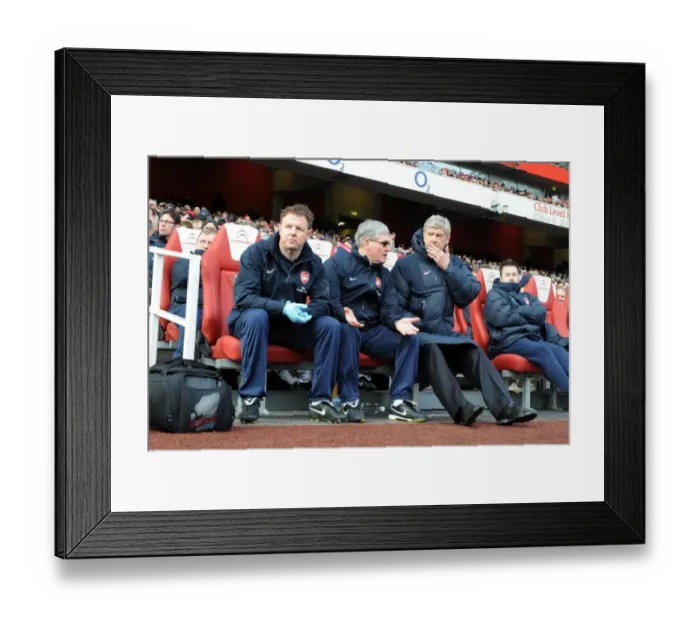 Framed Print : Arsenal's Triumphant Trio: Wenger, Rice, and Lewin Celebrate FA Cup Victory over Huddersfield Town (2:1)