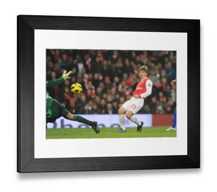 Framed Print : Arshavin Stuns Everton: First Arsenal Goal of the Match Framed Print : Arshavin Stuns Everton: First Arsenal Goal of the Match