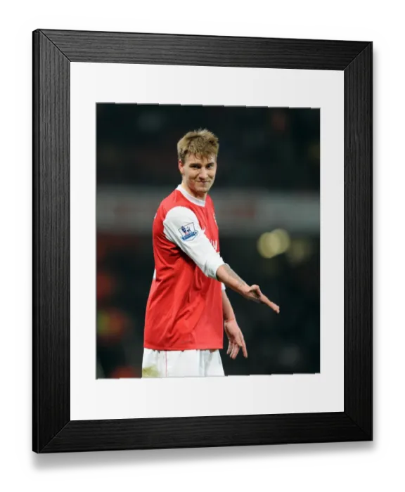 Framed Print : Nicklas Bendtner (Arsenal). Arsenal 2: 1 Everton. Barclays Premier League Framed Print : Nicklas Bendtner (Arsenal). Arsenal 2: 1 Everton. Barclays Premier League