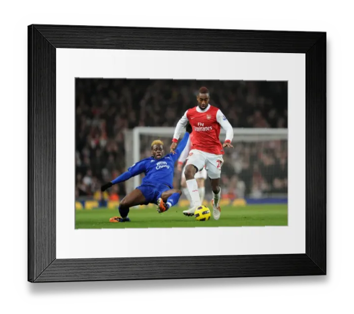 Framed Print : Arsenal's Djourou Stops Saha: Arsenal Edge Everton 2:1 in Premier League Clash at Emirates Stadium, 2011 Framed Print : Arsenal's Djourou Stops Saha: Arsenal Edge Everton 2:1 in Premier League Clash at Emirates Stadium, 2011