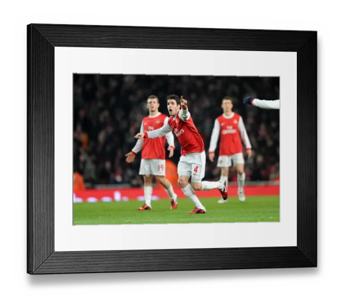 Framed Print : Cesc Fabregas (Arsenal) sees a replay of the controversial Everton goal on the big screen Framed Print : Cesc Fabregas (Arsenal) sees a replay of the controversial Everton goal on the big screen