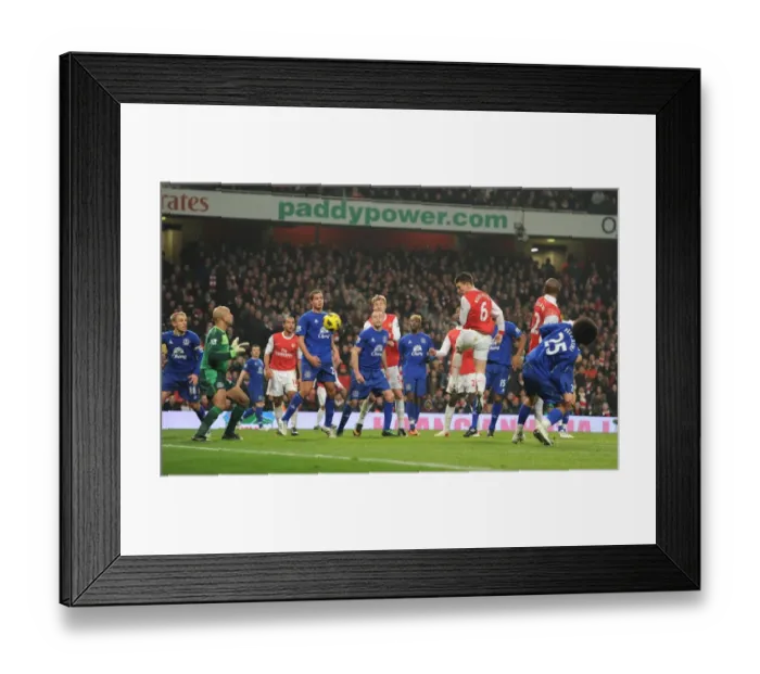 Framed Print : Koscielny Scores the Second: Arsenal Leads 2-1 over Everton Framed Print : Koscielny Scores the Second: Arsenal Leads 2-1 over Everton