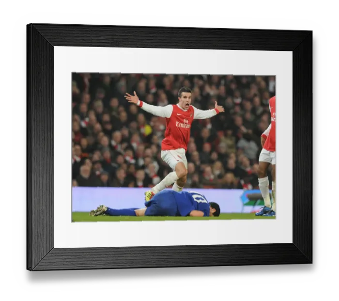 Framed Print : Robin van Persie (Arsenal) Mikel Arteta (Everton). Arsenal 2: 1 Everton