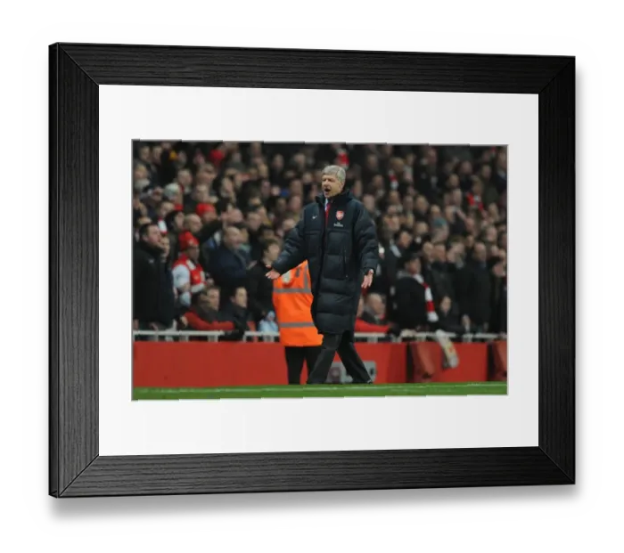 Framed Print : Arsene Wenger Celebrates Arsenal's 2-1 Win Over Everton in the Barclays Premier League Framed Print : Arsene Wenger Celebrates Arsenal's 2-1 Win Over Everton in the Barclays Premier League