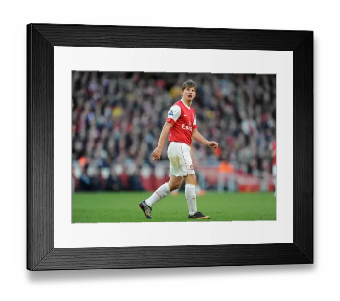 Framed Print : Arshavin Scores Duo as Arsenal Triumphs 2:0 over Wolverhampton in Premier League