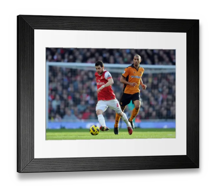 Framed Print : Cesc Fabregas (Arsenal) Karl Henry (Wolves). Arsenal 2: 0 Wolverhampton Wanderers Framed Print : Cesc Fabregas (Arsenal) Karl Henry (Wolves). Arsenal 2: 0 Wolverhampton Wanderers